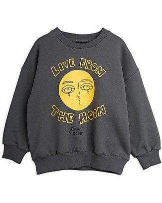 Mini Rodini Sweatshirt - Moon - Grey - 100% GOTS Organic Cotton Sweatshirts