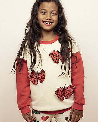 Mini Rodini Sweatshirt with Butterflies Patches- 100% Organic Cotton Sweatshirts