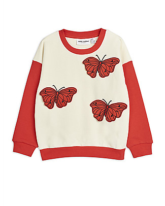 Mini Rodini Sweatshirt with Butterflies Patches- 100% Organic Cotton Sweatshirts