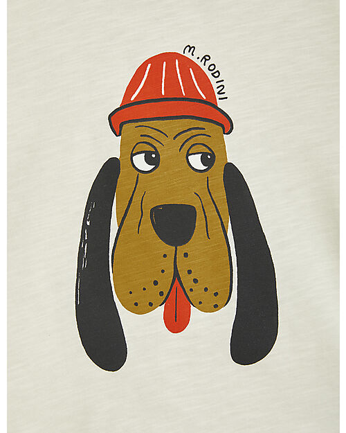 Mini Rodini T-shirt - Bloodhound - Offwhite - 100% Organic Cotton GOTS T-shirts