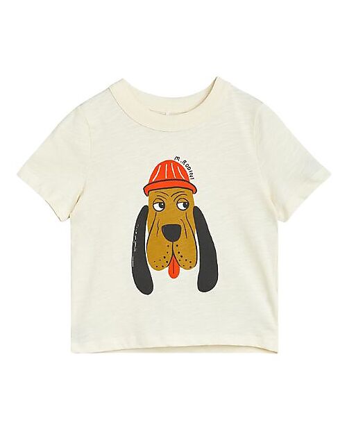Mini Rodini T-shirt - Bloodhound - Offwhite - 100% Organic Cotton GOTS T-shirts