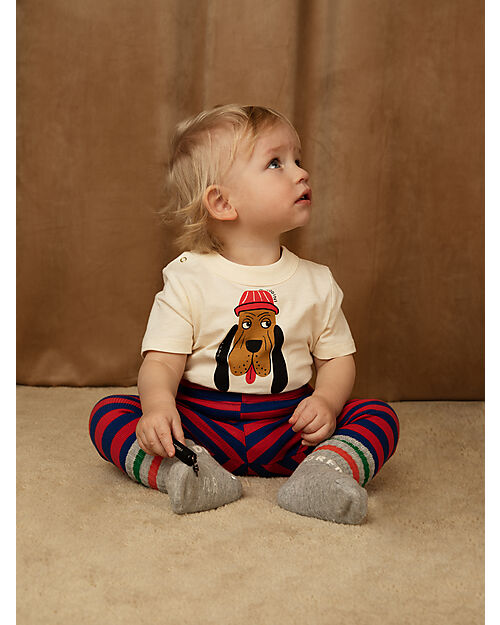 Mini Rodini T-shirt - Bloodhound - Offwhite - 100% Organic Cotton GOTS​ T-shirts