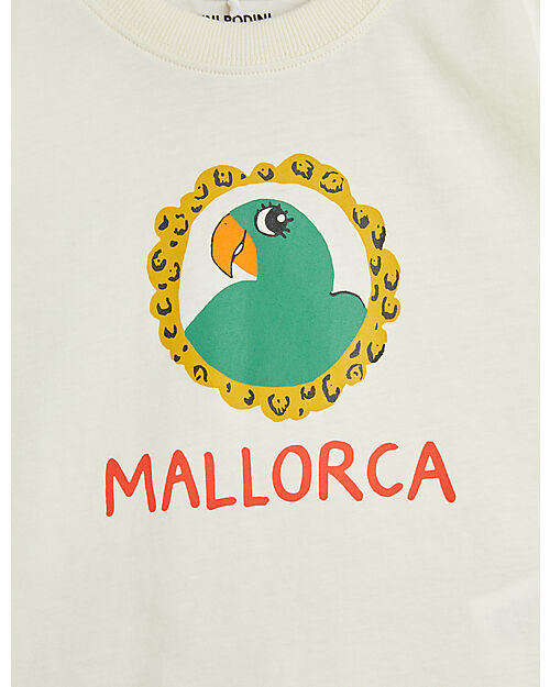 Mini Rodini T-shirt - Parrot/Mallorca Print - White - 100% Organic Cotton GOTS T-shirts