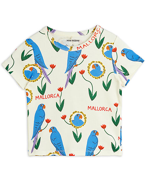 Mini Rodini T-shirt - Parrot Print - 100% Organic Cotton GOTS T-shirts