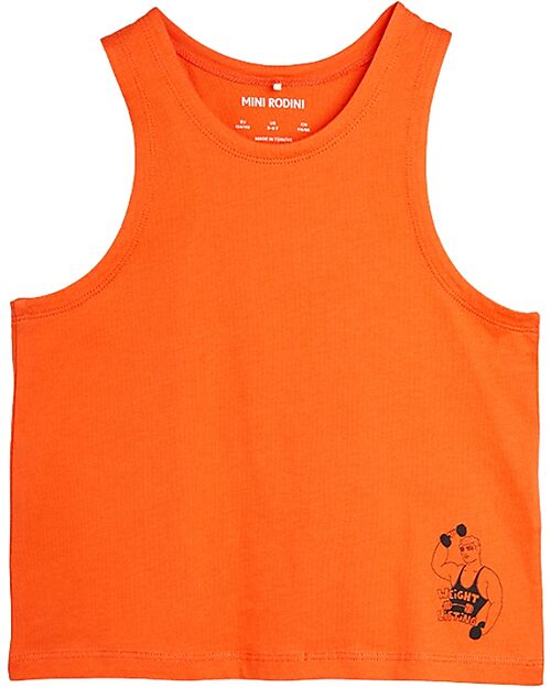 Mini Rodini Tank top - Weight Lifting - Red - 100% GOTS Organic Cotton Tank Tops