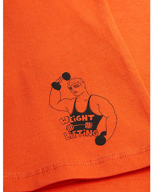 Mini Rodini Tank top - Weight Lifting - Red - 100% GOTS Organic Cotton Tank Tops