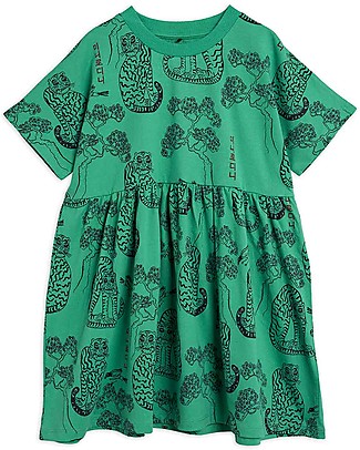 Mini Rodini Tiger Dress - Green - 100% Organic cotton Dresses_