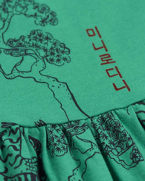 Mini Rodini Tiger Dress - Green - 100% Organic cotton Dresses_