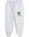 Mini Rodini Tracksuit Pants - Parrot Embroidery - Gray - 100% Organic Cotton GOTS Trousers
