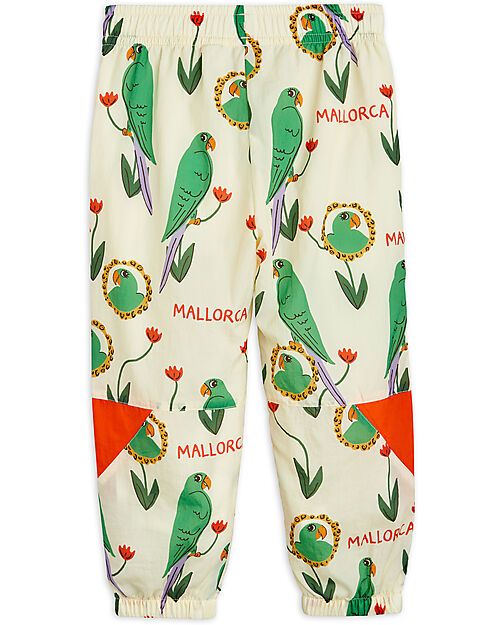 Mini Rodini Tracksuit Pants - Parrot Print - 100% Recycled Nylon Trousers
