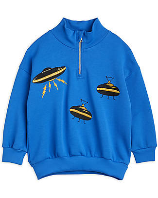Mini Rodini Ufo Sweatshirt - Blue - 100% Organic Cotton Sweatshirts