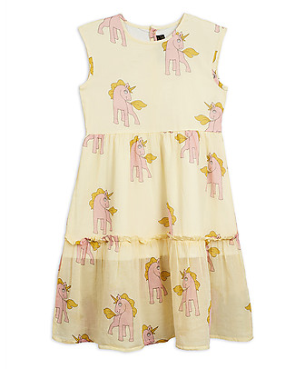 Mini Rodini Unicorn Long Dress with Frilled Skirt - 100% Organic cotton Dresses