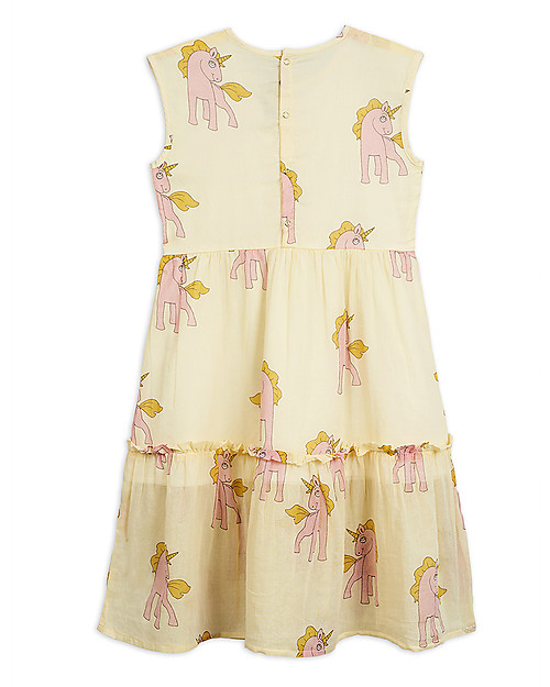 Mini Rodini Unicorn Long Dress with Frilled Skirt - 100% Organic cotton Dresses_