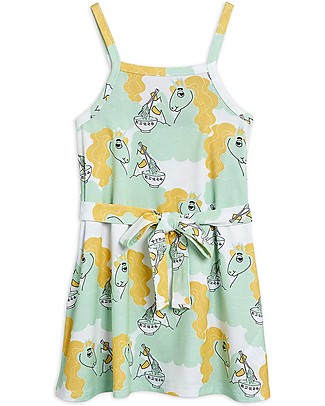Mini Rodini Unicorn Noodles Tank Dress - green - Elasticated Lyocell Dresses_
