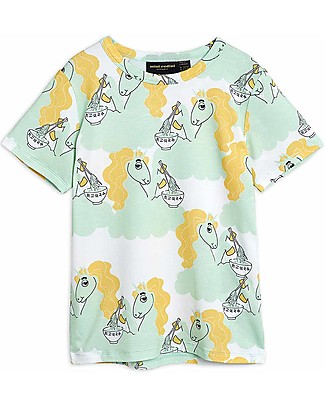 Mini Rodini Unicorn Noodles Tee - Green - Elasticated lyocell T-Shirts And Vests