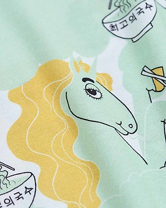 Mini Rodini Unicorn Noodles Tee - Green - Elasticated lyocell T-Shirts And Vests