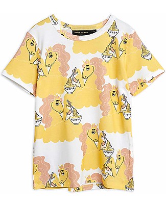 Mini Rodini Unicorn Noodles Tee - Yellow - Elasticated lyocell T-Shirts And Vests