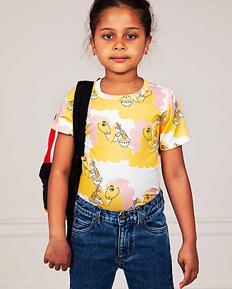Mini Rodini Unicorn Noodles Tee - Yellow - Elasticated lyocell T-Shirts And Vests
