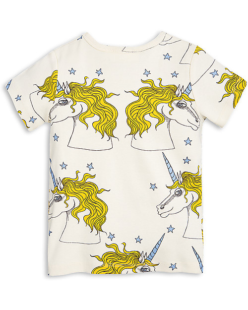Mini Rodini Unicorn Stars T-Shirt, Off White - 100% organic cotton T-shirts