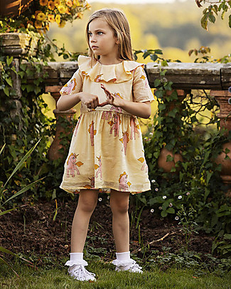 Mini Rodini Unicorn Woven Dress with Frills - !00% Organic cotton Dresses