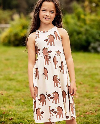 Mini Rodini Unicorns Tank Dress - Elasticated Organic Cotton Dresses