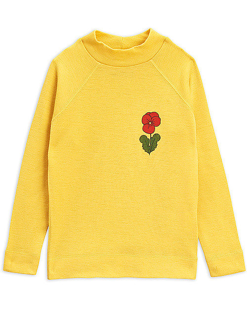 Mini Rodini Viola Long Sleeved Tee - 100% Merino Wool Long Sleeves Tops