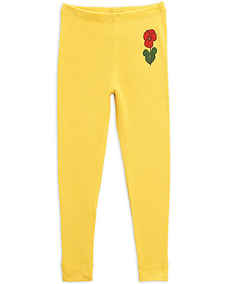 Mini Rodini Viola Yellow Leggings - 100% Merino Wool Leggings