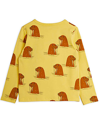 Mini Rodini Walrus Long Sleeves Tee - Yellow - 100% Organic Cotton T-Shirts And Vests