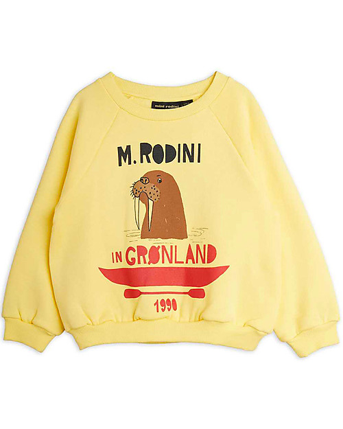 Mini Rodini Walrus Sweatshirt - Yellow - 100% Organic Cotton Sweatshirts