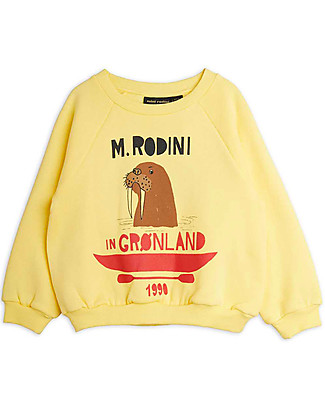 Mini Rodini Walrus Sweatshirt - Yellow - 100% Organic Cotton Sweatshirts