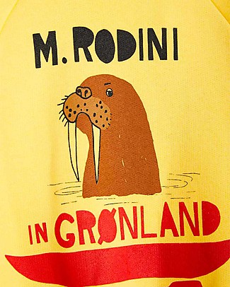 Mini Rodini Walrus Sweatshirt - Yellow - 100% Organic Cotton Sweatshirts