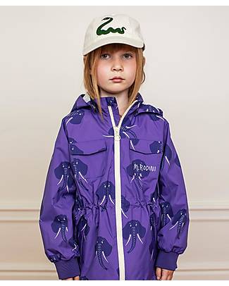 Mini Rodini Waterproof Hooded Elephant Jacket - Shell - Purple Jackets