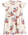 Mini Rodini Whale Dress with Short Wing Sleeves, Pink - Organic cotton Dresses_