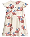 Mini Rodini Whale Dress with Short Wing Sleeves, Pink - Organic cotton Dresses_