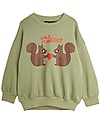 Mini Rodini Wild at Heart Sweatshirt - Squirrels - Green - 100% Organic Cotton Sweatshirts