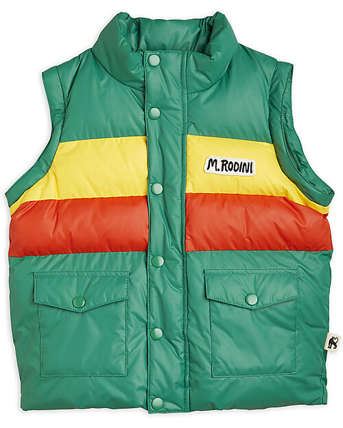 Mini Rodini Windproof Jacket with Zip - Green - 100% Recycled Polyester! Down Jacket