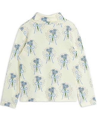 Mini Rodini Winterflowers Turtleneck - Blue - 100% Organic Cotton T-Shirts And Vests