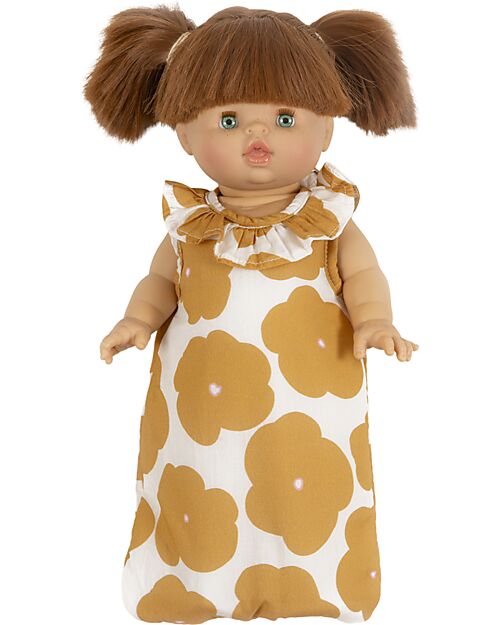 Minikane Arty Sleeping Bag - Flowers - Oeko-Tex Cotton - for Minikane Doll 34 cm Dolls Accessories