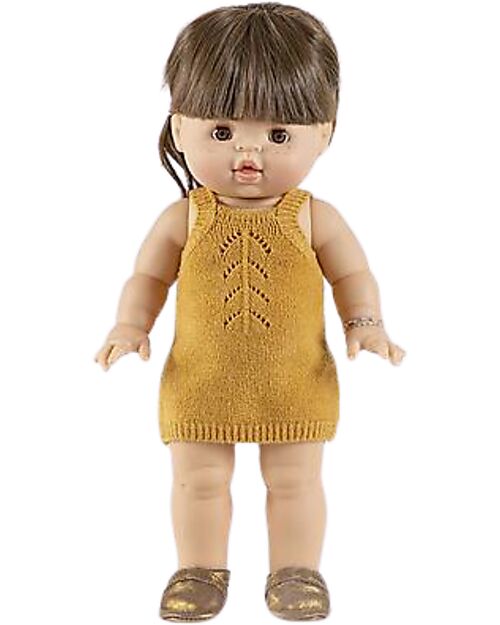 Minikane Gisèle Knit Dress - Mustard - Oeko-Tex Cotton - for Minikane Doll 34cm Dolls Accessories