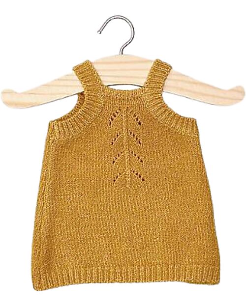 Minikane Gisèle Knit Dress - Mustard - Oeko-Tex Cotton - for Minikane Doll 34cm Dolls Accessories