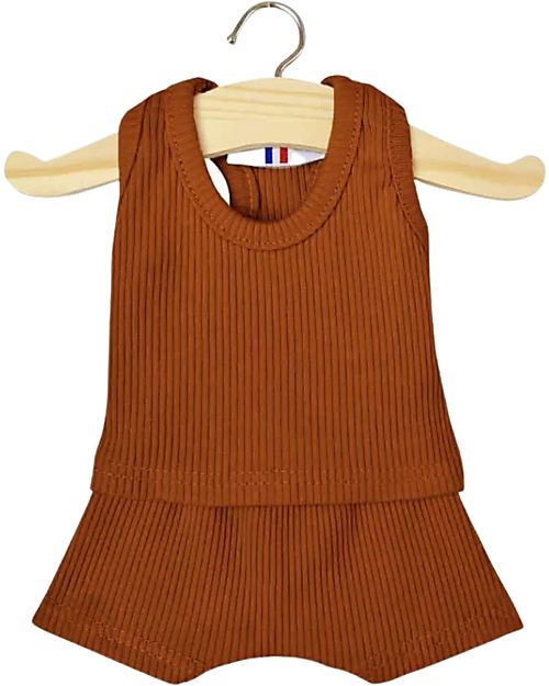 Minikane Top and Boxer - Cognac - Oeko-Tex Cotton - for Minikane Doll 34cm Dolls Accessories