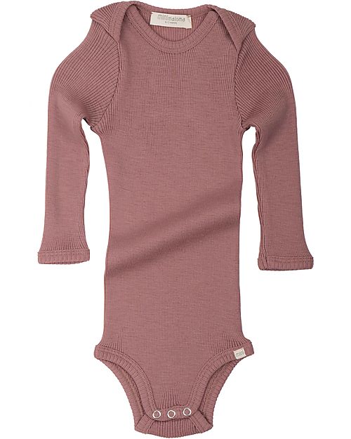 Minimalisma Alaska Long-Sleeved Bodysuit - Winter Blush - 100% Merino Wool Long Sleeves Bodies