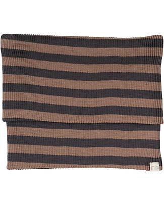 Minimalisma Argir Neck Warmer - Nut Stripes - 100% Merino Wool Scarves