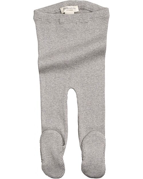 Minimalisma Bamse Leggings with feet - Grey Melange Leggings