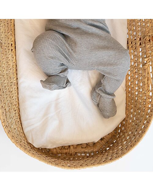 Minimalisma Bamse Leggings with feet - Grey Melange Leggings