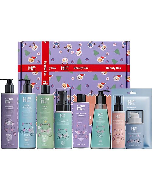 MiniMi Beauty Box - 9 Complete Products - Gift Set - 7+ Years Shampoos And Bath Wash