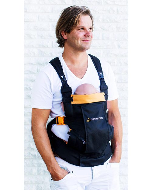 Minimonkey Baby Carrier Dynamic - Black/Orange - 4 in 1 Carrier (from birth, light and no backache!) Baby Carriers