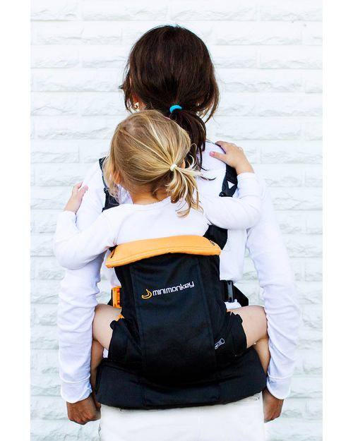 Minimonkey Baby Carrier Dynamic - Black/Orange - 4 in 1 Carrier (from birth, light and no backache!) Baby Carriers