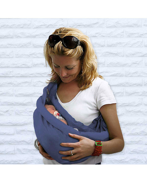 Minimonkey Baby Sling 4 in 1 - 100% Organic Cotton - Country Blue Baby Slings