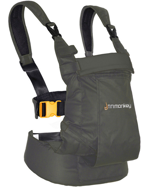 Minimonkey Ergonomic Baby Carrier - Grey - 4 in 1 Carrier (from birth, light and no backache!) Baby Carriers